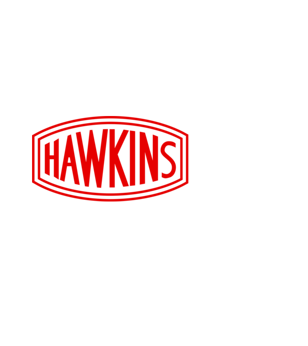 Stranger Things Hawkins színezhető minta fekete pólón