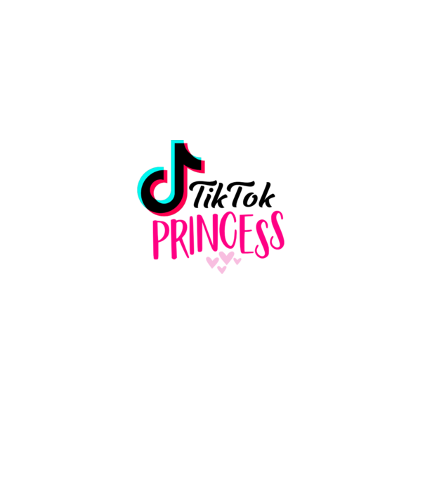 TikTok princess színezhető minta fehér pólón