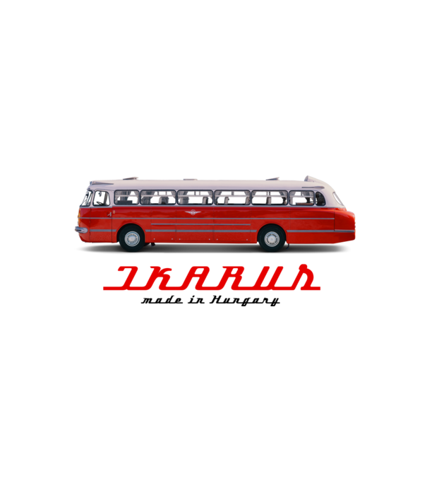 Ikarus busz színezhető minta minta fehér/piros pólón