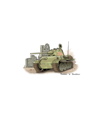 Panzer V. Panther Harckocsi  minta fehér pólón
