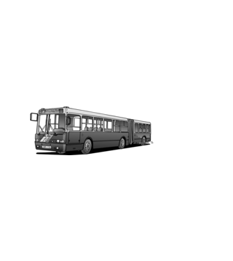Ikarus 435 csuklós busz (7-es, szürke) minta homokszín pólón