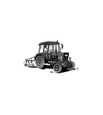 MTZ traktor (szürke) minta fehér pólón