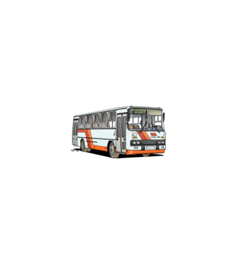 Ikarus 260 busz  minta homokszín pólón