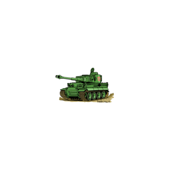 Tigris tank (zöld) minta fehér pólón