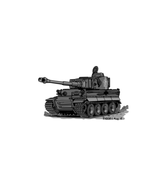 Tigris tank (szürke) minta fehér pólón