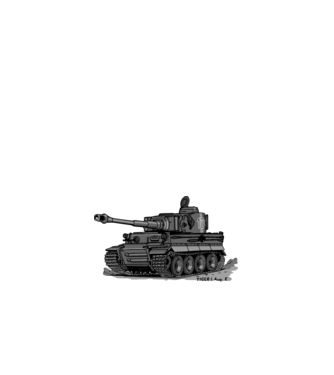 Tigris tank (szürke) minta fehér pólón