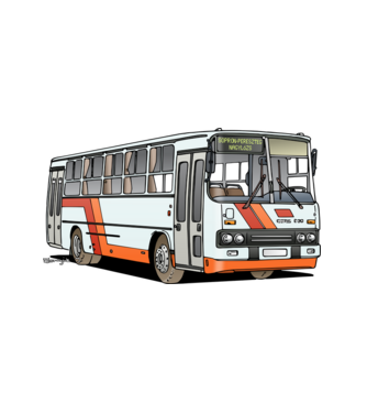 Ikarus 260 busz  minta fehér pólón
