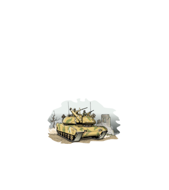 Modern Harckocsi MBT minta fehér pólón