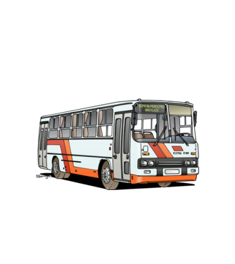 Ikarus 260 busz  minta fehér pólón