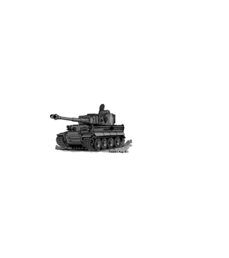 Tigris tank (szürke) minta fehér pólón
