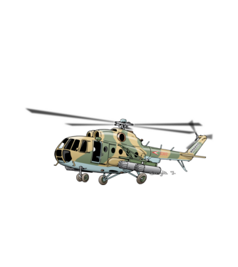 MI-8 helikopter minta fehér pólón