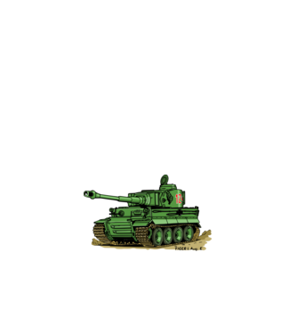 Tigris tank (zöld) minta fehér pólón