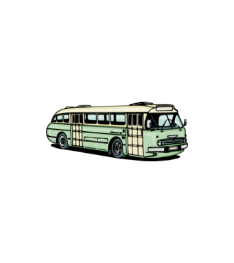 Ikarus 66 busz minta homokszín pólón