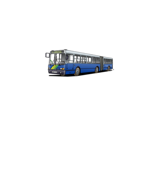 Ikarus 435 csuklós busz (7-es) minta királykék pólón