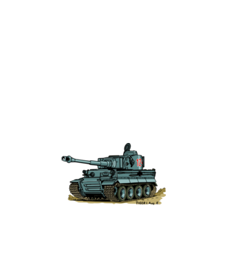 Tigris tank (acél) minta fehér pólón
