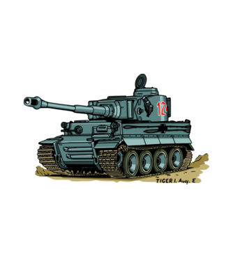 Tigris tank (acél) minta fehér pólón