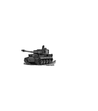 Tigris tank (szürke) minta fehér pólón