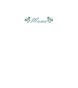Mama felirat kicsi kék virágokkal minta szürke pólón