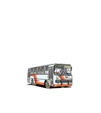 Ikarus 260 busz  minta fehér pólón