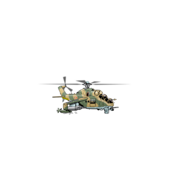 Harci helikopter minta fehér pólón