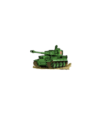 Tigris tank (zöld) minta homokszín pólón