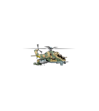 Harci helikopter minta fehér pólón