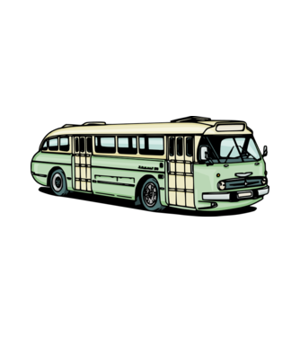 Ikarus 66 busz minta fehér pólón