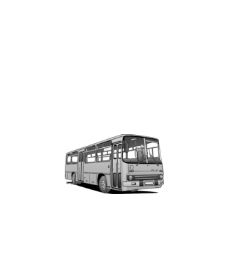 Ikarus 266 busz (szürke) minta fehér pólón