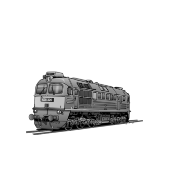 M62 ˝Szergej˝ mozdony (szürke) minta fehér pólón