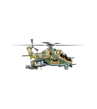 Harci helikopter minta fehér pólón