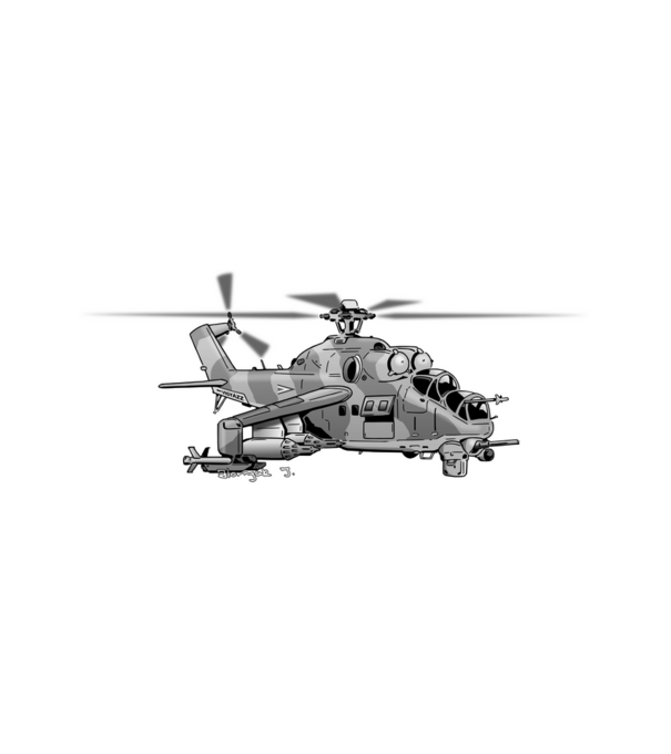 Harci helikopter (szürke) minta fehér pólón