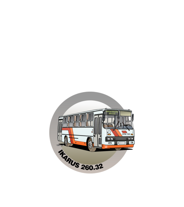 Ikarus 260 busz (körben) minta sötétkék pólón