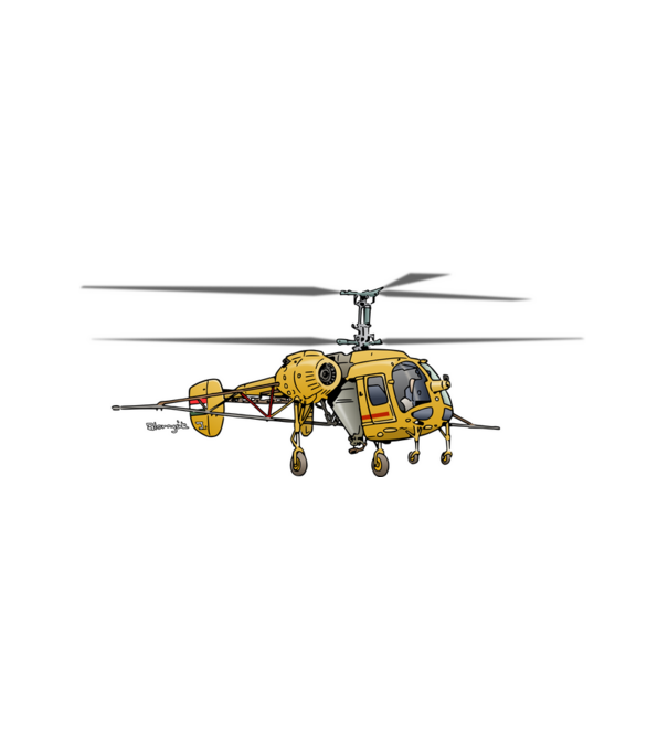 KA-26 helikopter minta fehér pólón