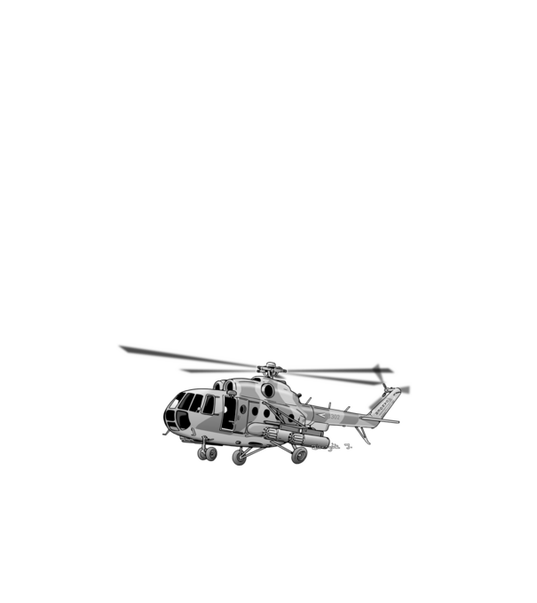 MI-8 helikopter (szürke) minta fehér pólón