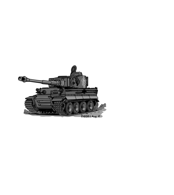 Tigris tank (szürke) minta fekete pólón