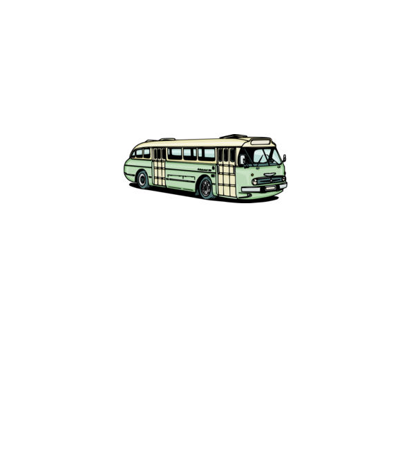 Ikarus 66 busz minta fehér pólón