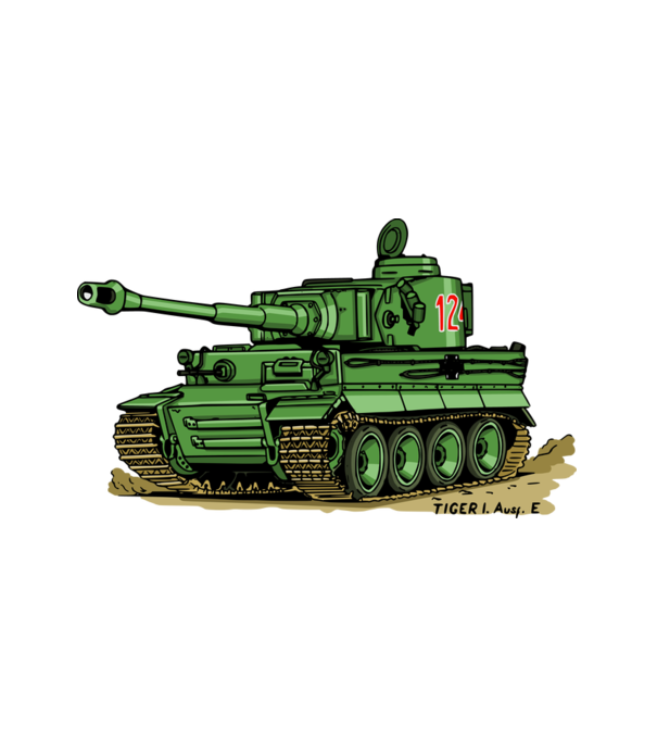 Tigris tank (zöld) minta fehér pólón