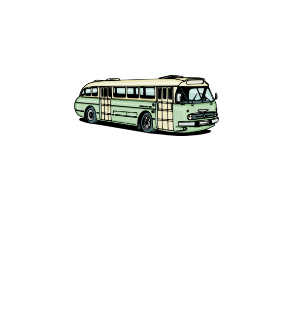 Ikarus 66 busz minta fehér pólón