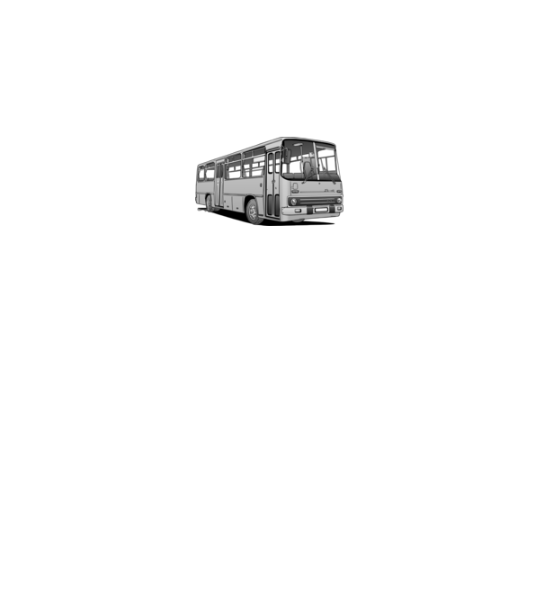 Ikarus 266 busz (szürke) minta fehér pólón