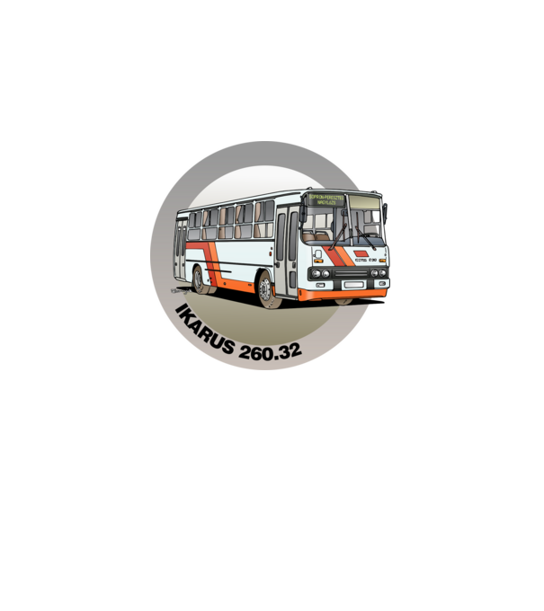 Ikarus 260 busz (körben) minta zöld pólón