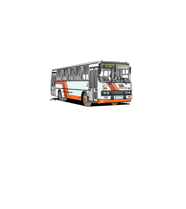 Ikarus 260 busz minta szürke pólón