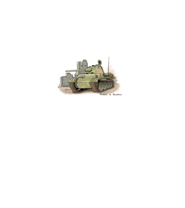 Panzer V. Panther Harckocsi minta szürke pólón