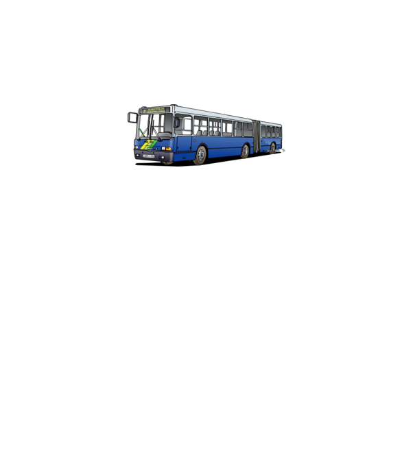 Ikarus 435 csuklós busz (7-es) minta szürke pólón
