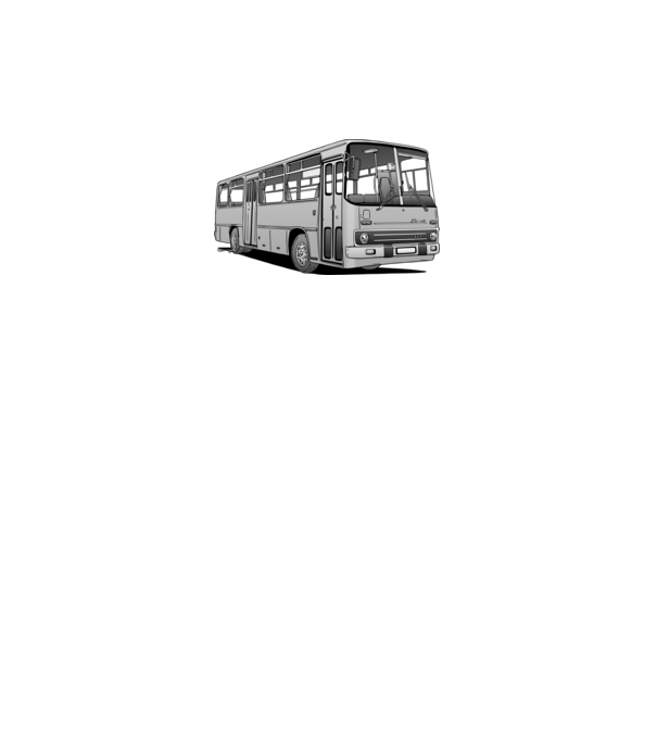 Ikarus 266 busz (szürke) minta fehér/piros pólón