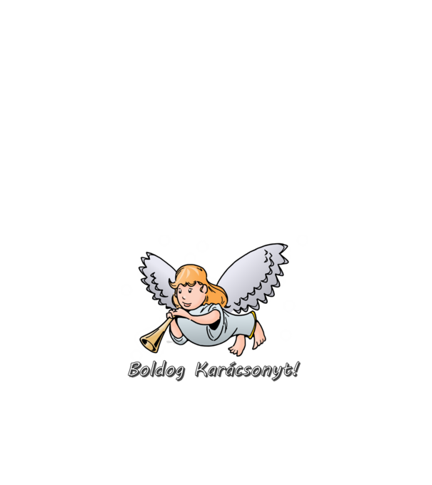 Angyalka ˝Boldog Karácsonyt!˝  minta fehér pólón