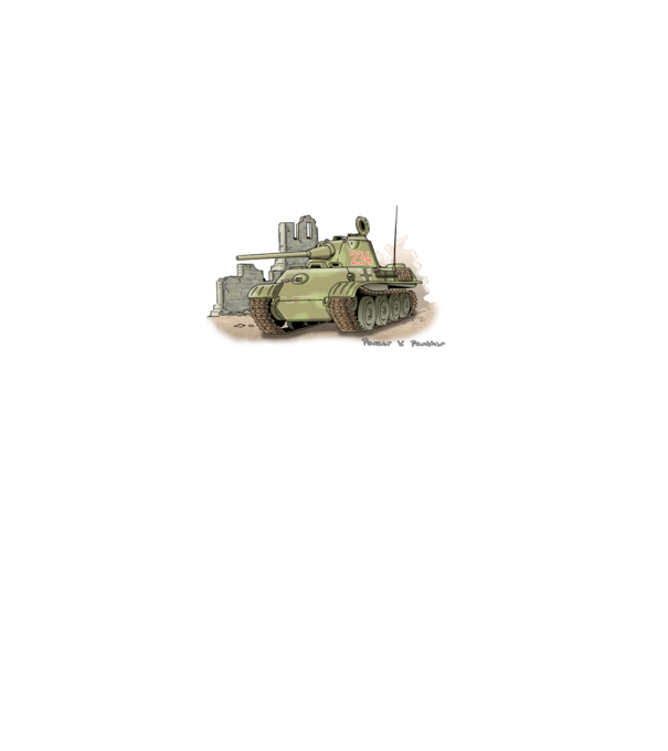 Panzer V. Panther Harckocsi minta szürke pólón