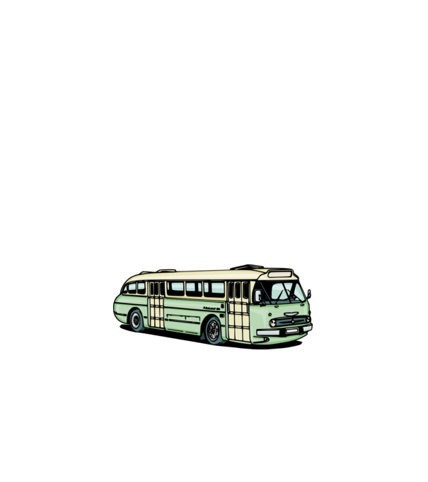 Ikarus 66 busz minta fehér pólón