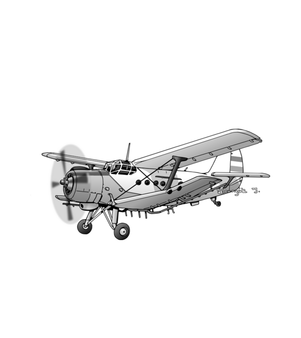 AN-2 repülőgép (szürke) minta fehér pólón