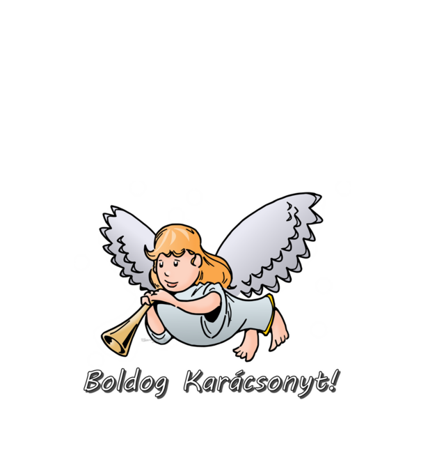 Angyalka ˝Boldog Karácsonyt!˝ minta királykék pólón
