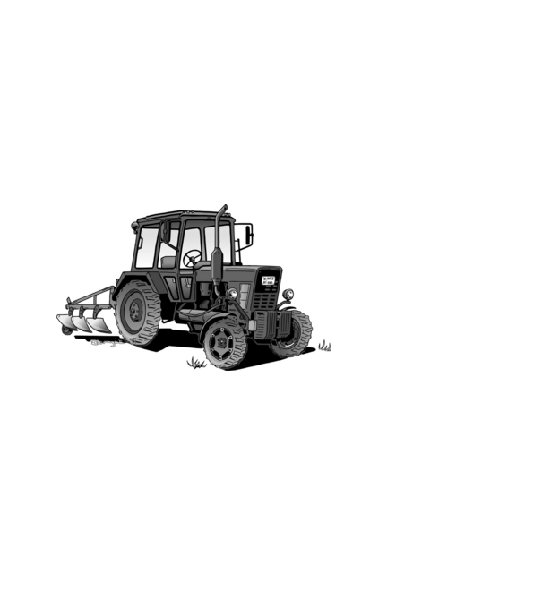 MTZ traktor (szürke) minta fekete pólón